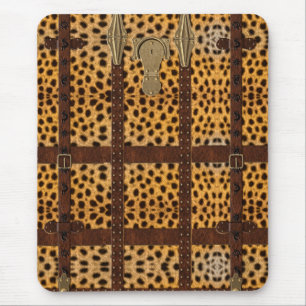 Vintage Leather Tribal Cheetah Animal Print Mouse Mat