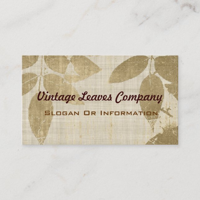 Vintage Leaves Business Cards (Front)