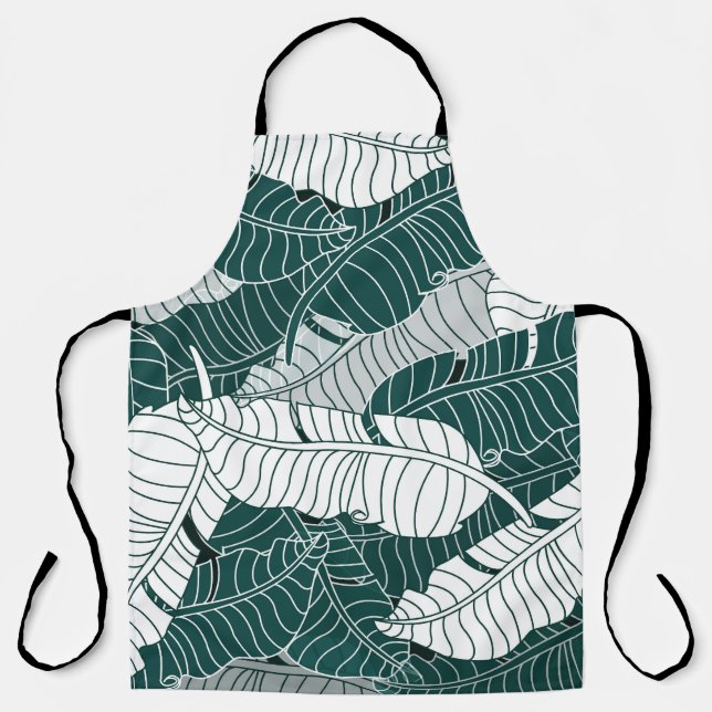 Vintage Leaves Pattern Background Apron (Front)
