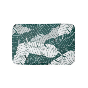 Vintage Leaves Pattern Background Bath Mat