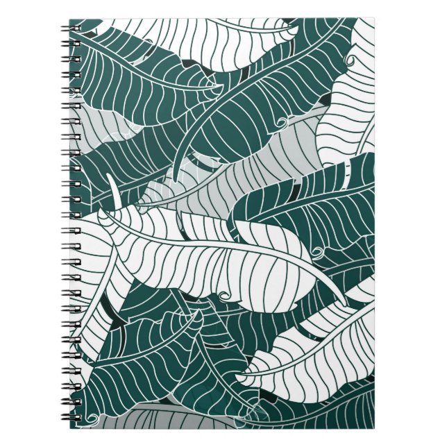 Vintage Leaves Pattern Background Notebook (Front)