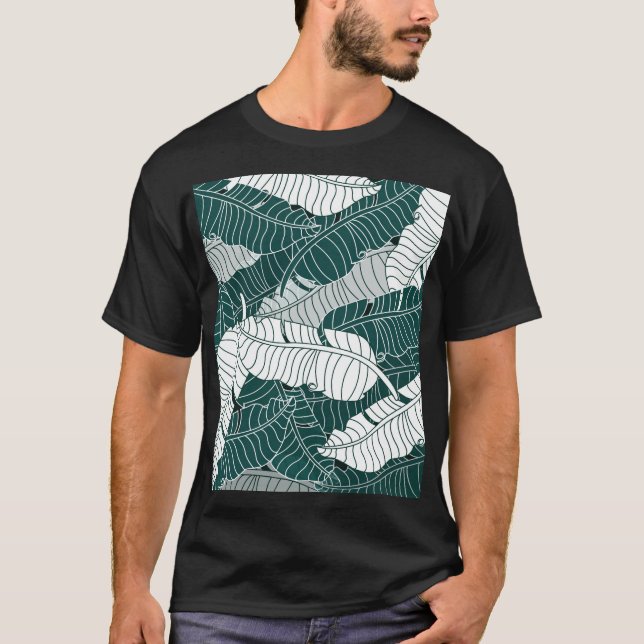 Vintage Leaves Pattern Background T-Shirt (Front)
