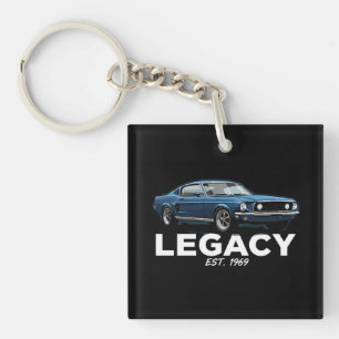 Vintage Legacy Est 1969 Classic Car Retro Keychain