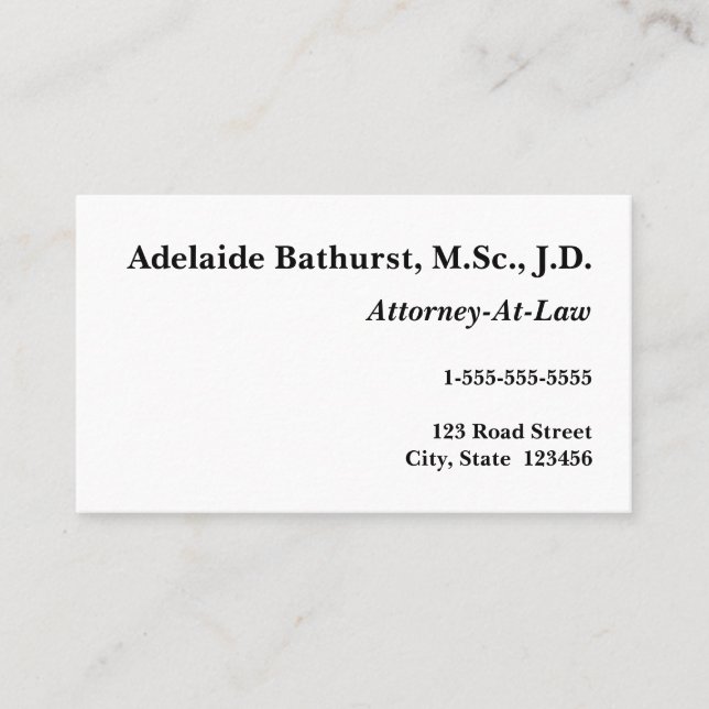 Vintage Legal Professional Business Card (Front)