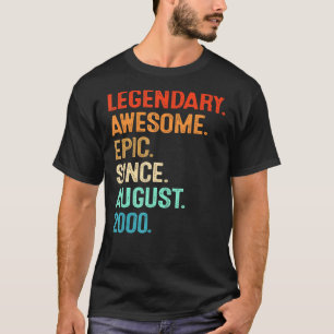 Vintage Legend Awesome Epic since August 2000 21st T-Shirt