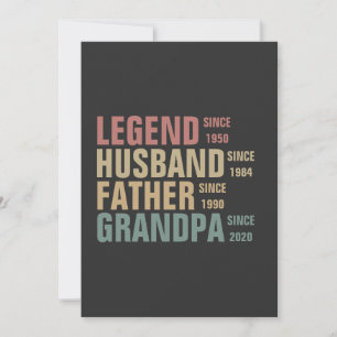 Vintage Legend Husband Father Grandpa Birthday   Invitation