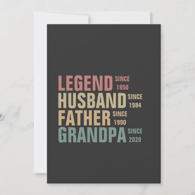 Vintage Legend Husband Father Grandpa Birthday   Invitation (Front)