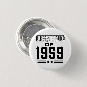 vintage legend of 1959 3 cm round badge