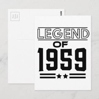 vintage legend of 1959 postcard