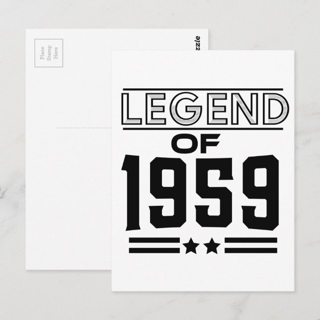 vintage legend of 1959 postcard (Front/Back)