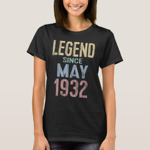 Vintage Legend Since May 1932 Funny Birthday B Day T-Shirt