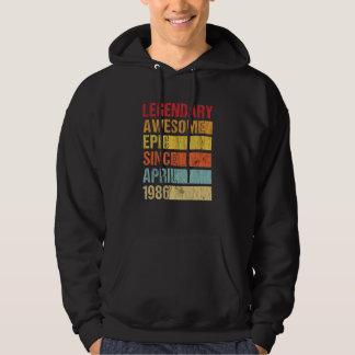 Vintage Legendary Awesome Epic Since April 1986 Bi Hoodie