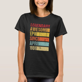 Vintage Legendary Awesome Epic Since April 1986 Bi T-Shirt