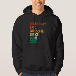 Vintage Legendary Awesome Epic Since June 2013 8th Hoodie