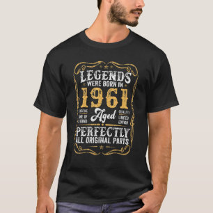 Vintage Legends Born In 1961 61st Birthday 61 Year T-Shirt