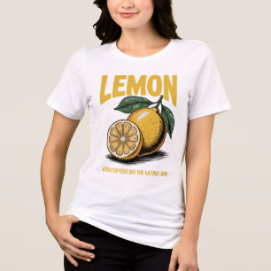 Vintage Lemon Artwork – Brighten Your Day Naturall Tri-Blend Shirt