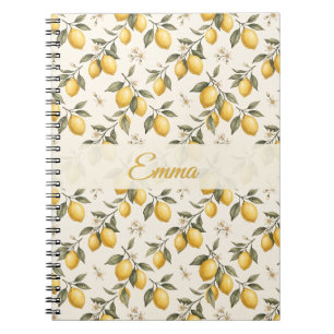 Vintage Lemon Blossom – Elegant Botanical Citrus Notebook