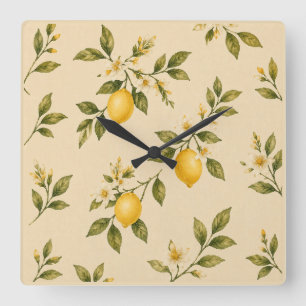 Vintage Lemon Blossom Wall Clock