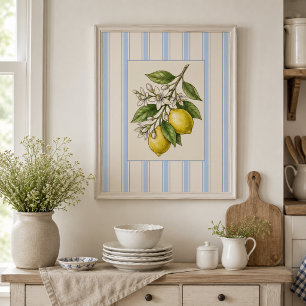Vintage Lemon Botanical Poster