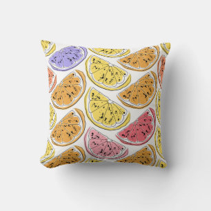 Vintage Lemon Citrus Summer Texture Cushion