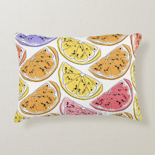 Vintage Lemon Citrus Summer Texture Decorative Cushion