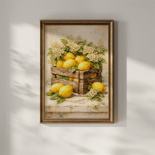Vintage Lemon Crate Poster