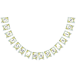 Vintage Lemon Custom Text Bunting Flags