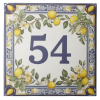 Vintage Lemon Door House Number Plate Plaque Sign