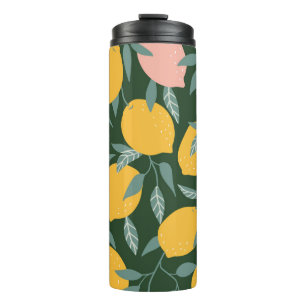 Vintage Lemon Fruit Seamless Pattern Thermal Tumbler