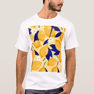 Vintage lemon fruits: food pattern. T-Shirt
