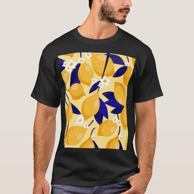 Vintage lemon fruits: food pattern. T-Shirt (Front)