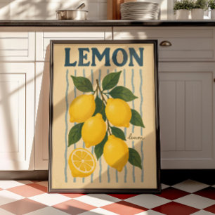 Vintage Lemon Kitchen Mediterranean Wall Print