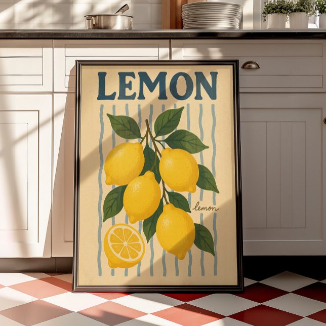 Vintage Lemon Kitchen Mediterranean Wall Print  (Creator Uploaded)