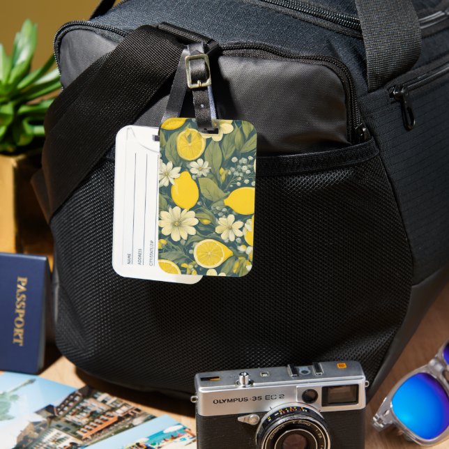 Vintage lemon - luggage tag (Front & Back)