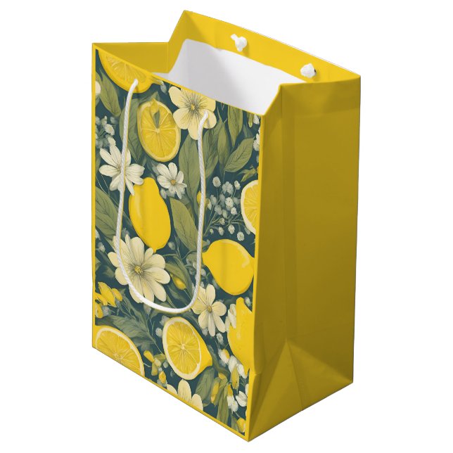 Vintage lemon medium gift bag (Front Angled)