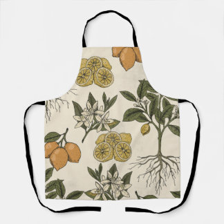 Vintage Lemon Pattern Apron