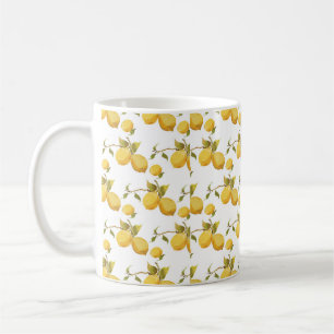Vintage lemon pattern coffee mug