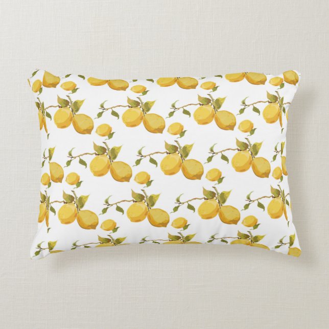 Vintage lemon pattern decorative cushion (Front)