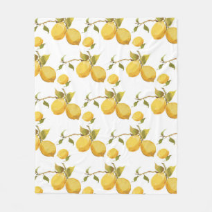 Vintage lemon pattern fleece blanket