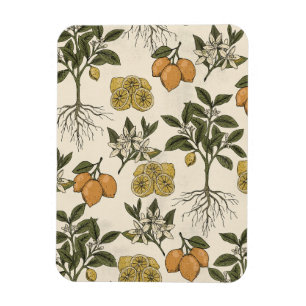 Vintage Lemon Pattern Magnet