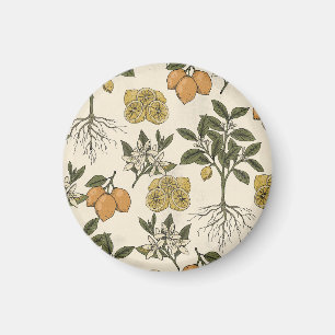 Vintage Lemon Pattern Magnet