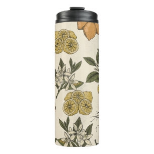 Vintage Lemon Pattern Thermal Tumbler