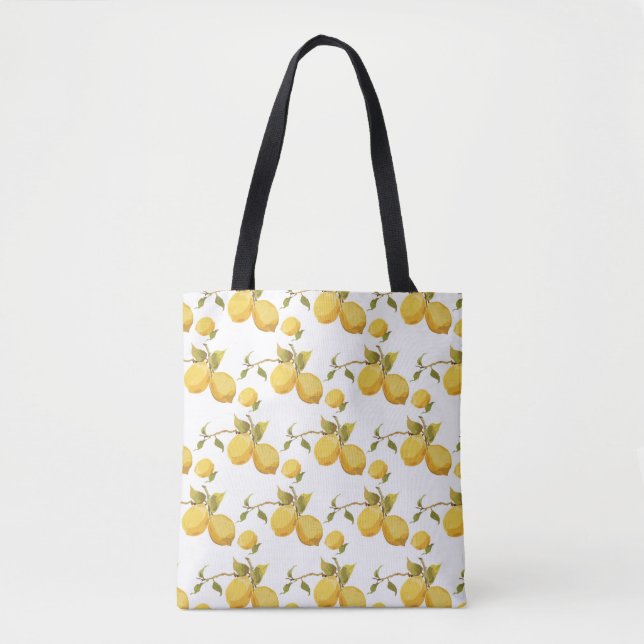 Vintage lemon pattern tote bag (Front)