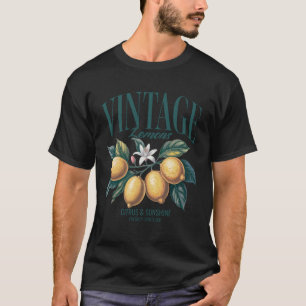 Vintage Lemon Print Women Men Chic Retro Fruit Lov T-Shirt