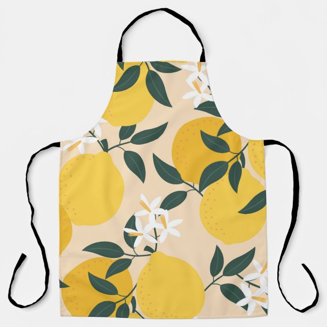 Vintage Lemon: Seamless Fruit Texture. Apron (Front)
