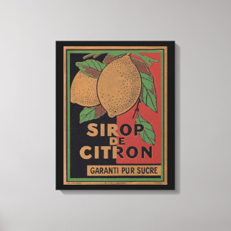 Vintage Lemon Syrup Advertisement Canvas Print
