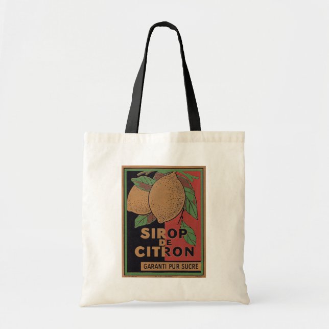 Vintage Lemon Syrup Advertisement Tote Bag (Front)