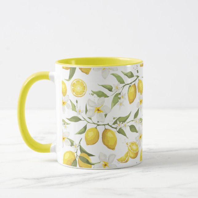 Vintage Lemon Tree Pattern Mug (Left)