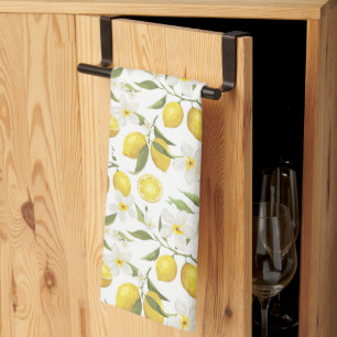 Vintage Lemon Tree Pattern Tea Towel