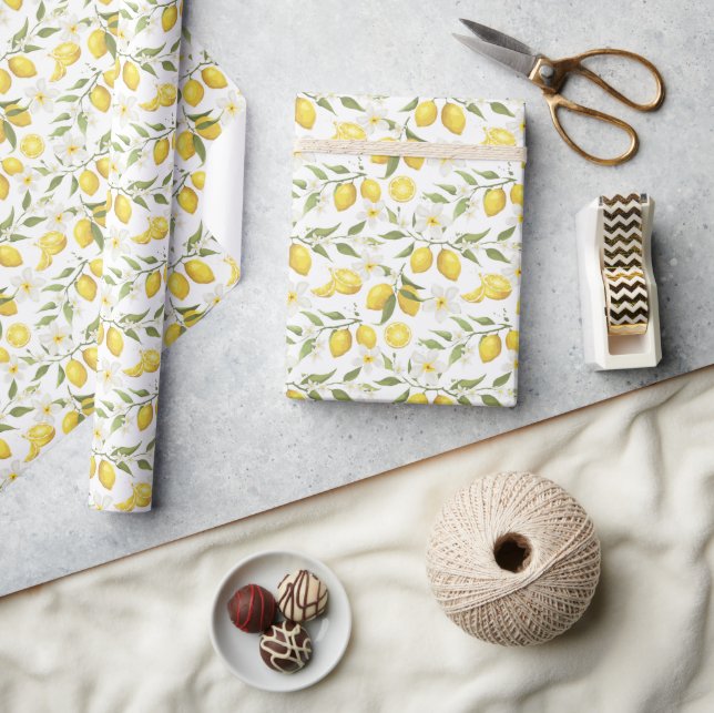 Vintage Lemon Tree Pattern Wrapping Paper (Crafts)